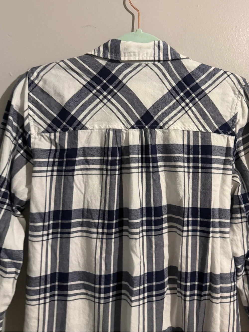 J.Crew Mercantile 100% Cotton Navy & White Plaid Flannel Tie-Waist Shirt Dress